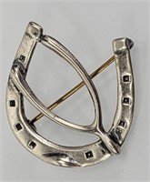 Vintage Danecraft sterling horseshoe brooch 1.5"L