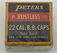 Peters Rustless 22 cal BB cap full box 1930s
