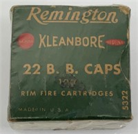 Remington Kleanbore 22 BB caps full box pre 1960