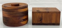 2 trinket boxes wood 5"W