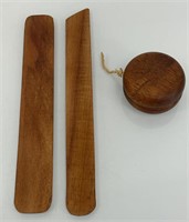 Koa wood yo-yo & bookmarks 9"L