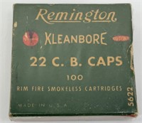 Remington Kleanbore 22 CB caps full box pre 1960
