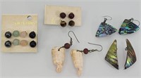 Earrings shell glass mother of pearl & other