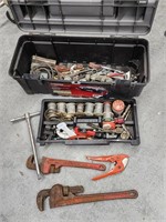 Tool box with contents.   Plumbing tools and