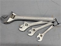 4 Armstrong wrenches.  Made in USA.   15", 10",