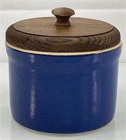 Vintage Clay City lidded crock pot 5"H