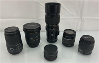 6 camera lenses Nikon Canon & other