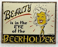 Whimsical metal beer sign 12x16