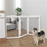 $70  Foldable Dog Gate  White  3 Panels  60Wx32'H