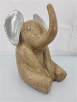Metal & Stone Elephant Sculpture 8"