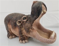 Resin Hippo Sculpture 13"x9"