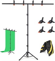 $27  T-Shape Backdrop Stand 6.5x3.2FT  Kit 4 Clamp