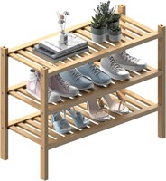 $29  3-Tier Bamboo Shoe Rack 27x12x21 inches