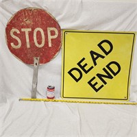 STOP SLOW & DEAD END. Metal Signs