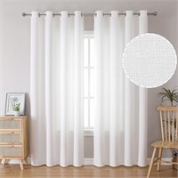 $36  BGment Linen Curtains 84  Off White  52Wx84L