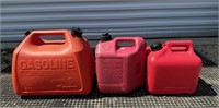 3 Plastic Gas Cans