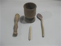 Wood Mortar & Pedestal Tools