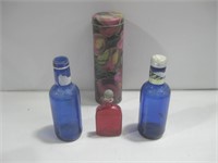 Colored Bottles & Tin Tallest 12"