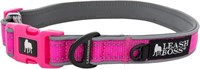 Size:M-Leashboss Adjustable Reflective Dog Collar,