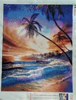 Size:30x40/2Pack-Round Diamond Painting Sunset Bea