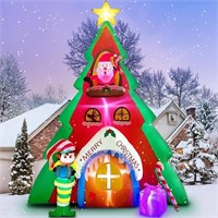 10 Ft Tall Christmas Inflatables Church with Angel