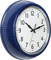 Bernhard Products Retro Wall Clock 9.5 Inch Navy B