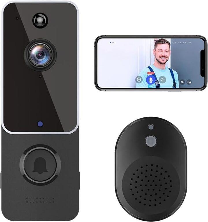 FISHBOT Doorbell Camera Wireless with Ring Chime,