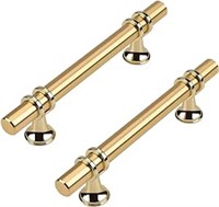 Haliwu 10 Pack Gold Cabinet Handles, Brushed Brass