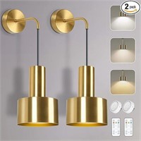 Gold Battery Operated Wall Sconce, Wireless Wall L