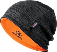 Lvaiz Winter Fleece Lined Knitted Beanie Hats for