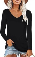 Elesomo Women's Tshirts Long Sleeve Shirts Cotton