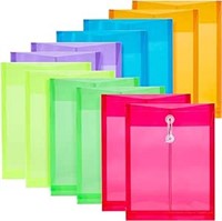 FANWU 12 Pack Assorted Colors Plastic Envelopes Po