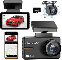 Janwold 3 Channel 4K Dash Cam, 4K+2k Front and Rea