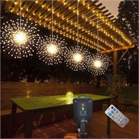 PXBNIUYA 4 Pack 800 Led Solar Starburst Sphere Lig