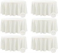 Fokitut 6 Pack Waterproof Round Tablecloth, 132 In