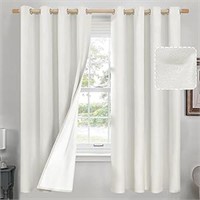 QUEMAS Linen Blackout Curtains for Bedroom 63 Inch