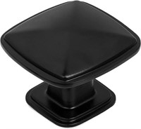 Ilyapa Black Square Kitchen Cabinet Knobs - 25 Pac