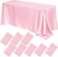 Lounsweer 8 Packs Satin Tablecloth 102 x 58 Inches