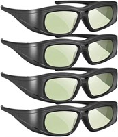Elikliv Active Shutter 3D Glasses 4 Pack, Recharge