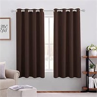 HOMEIDEAS Chocolate Blackout Curtains 52 X 63 Inch