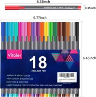VITOLER Fineliner Colored Pens, Fine Point Marker