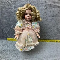 Vintage Porcelain Doll in Pock a Dot Dress