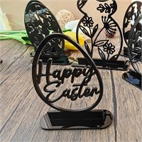 Easter Rabbit Black Acrylic Table Ornament