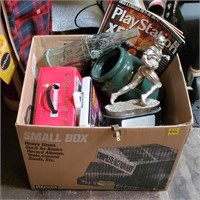 Box Lot of Sport Items, Gaming Magazines, Misc