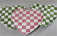 5 Mesa International Checkered Heart Plates