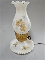 Vintage Electric Hurricane Style Lamp Milk Glass