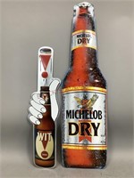 Tin WIT & Michelob Dry Advertisement Signs