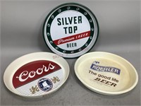 Plastic and Tin Beer Advertisement Trays