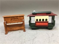 Piano, and Trolley Music Box