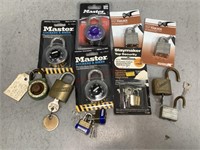 Assorted Combination Locks and Padlocks